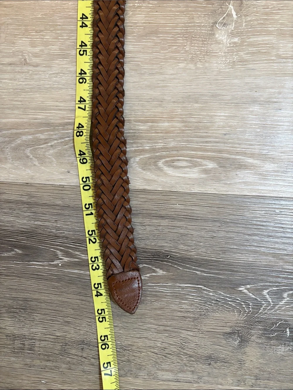 Vintage Classic Braided Brown Genuine Leather Belt for Men Size XL (42/44)